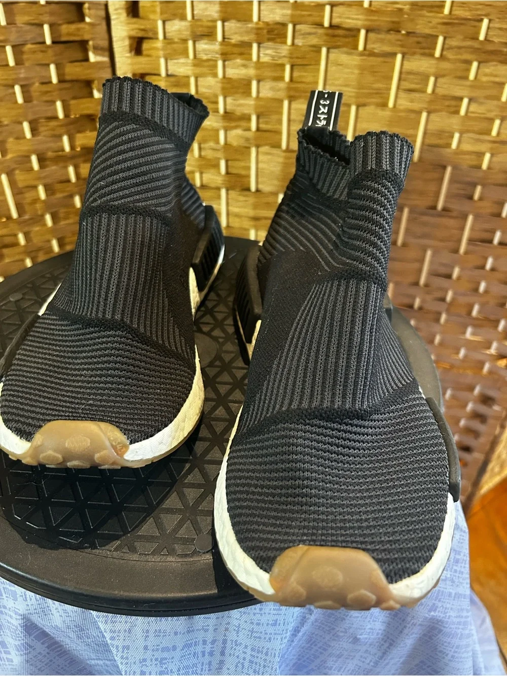 Adidas NMD City Sock Primeknit Black Gum Sole Sneakers Men 7.5 Women 8.5